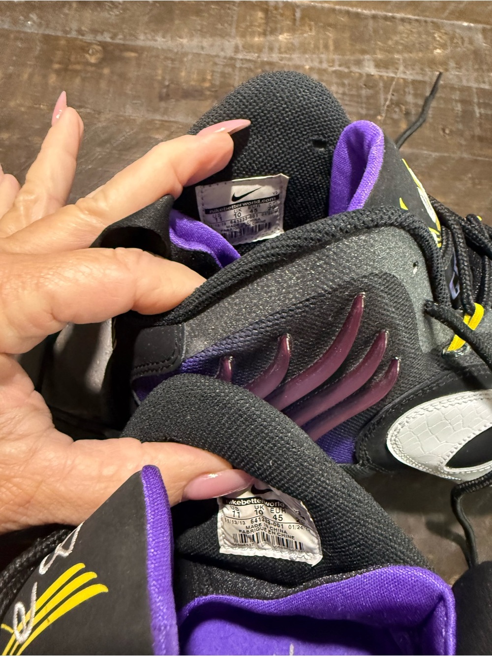 Nike Sonic Flight Venom Gary Payton Black Purple GP20 Men’s US 11 Sneakers Shoes - Picture 8 of 14